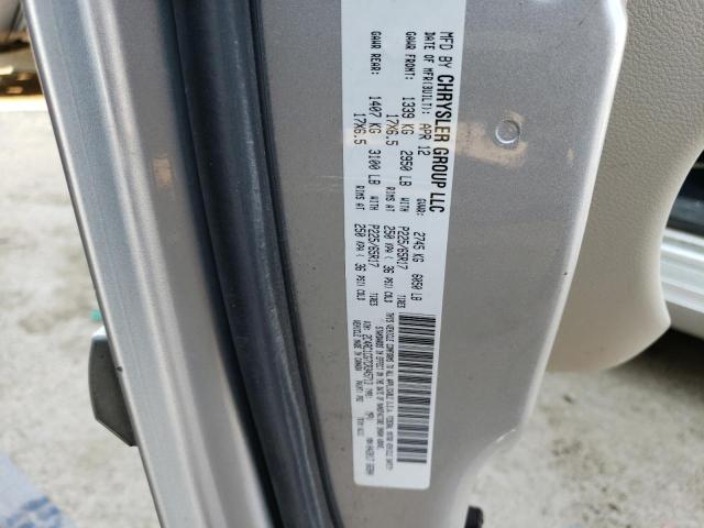 2C4RC1CG7CR345713 - 2012 CHRYSLER TOWN & COU TOURING L SILVER photo 14