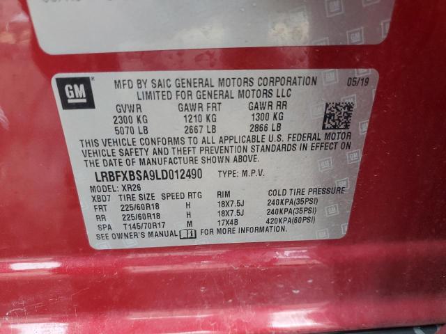 LRBFXBSA9LD012490 - 2020 BUICK ENVISION PREFERRED 红色 照片 14