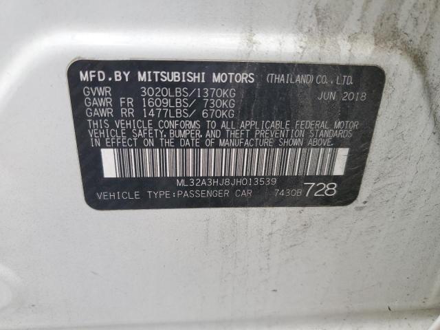 ML32A3HJ8JH013539 - 2018 MITSUBISHI MIRAGE ES WHITE photo 12