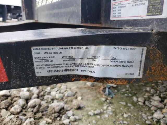 4P7U51016MF075903 - 2021 UTILITY TRAILER BLACK photo 10