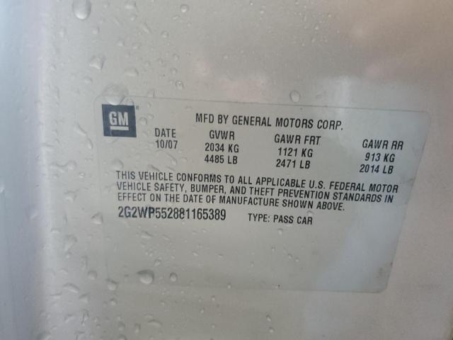 2G2WP552881165389 - 2008 PONTIAC GRAND PRIX 银色 照片 12