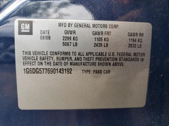 1G6DG577690143192 - 2009 CADILLAC CTS BLUE photo 12