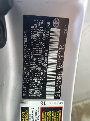 4T1BK1EB6DU041018 - 2013 TOYOTA AVALON BASE SILVER photo 12