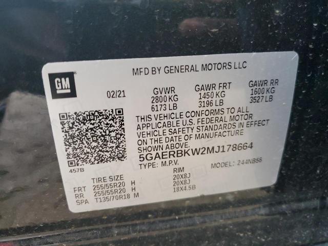 5GAERBKW2MJ178664 - 2021 BUICK ENCLAVE ESSENCE 石墨色 照片 13