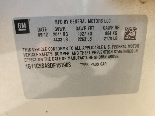 1G11C5SA8DF161903 - 2013 CHEVROLET MALIBU 1LT BEIGE photo 12