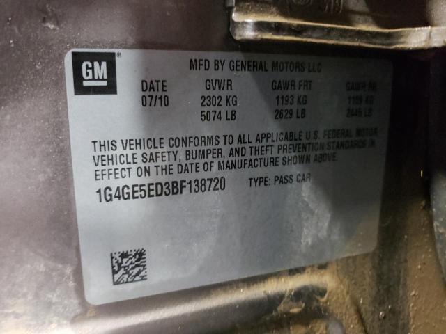 1G4GE5ED3BF138720 - 2011 BUICK LACROSSE CXS TAN photo 13