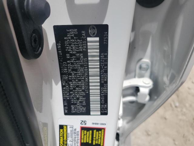 4T1T11AK7RU841315 - 2024 TOYOTA CAMRY SE NIGHT SHADE WHITE photo 12