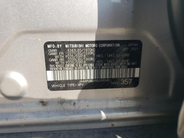 JA4APUAUXMU036540 - 2021 MITSUBISHI OUTLANDER ES SILVER photo 13