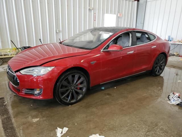 5YJSA1H20EFP66725 - 2014 TESLA MODEL S RED photo 1