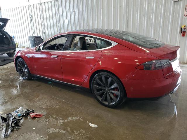 5YJSA1H20EFP66725 - 2014 TESLA MODEL S RED photo 2