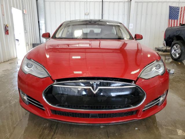 5YJSA1H20EFP66725 - 2014 TESLA MODEL S RED photo 5
