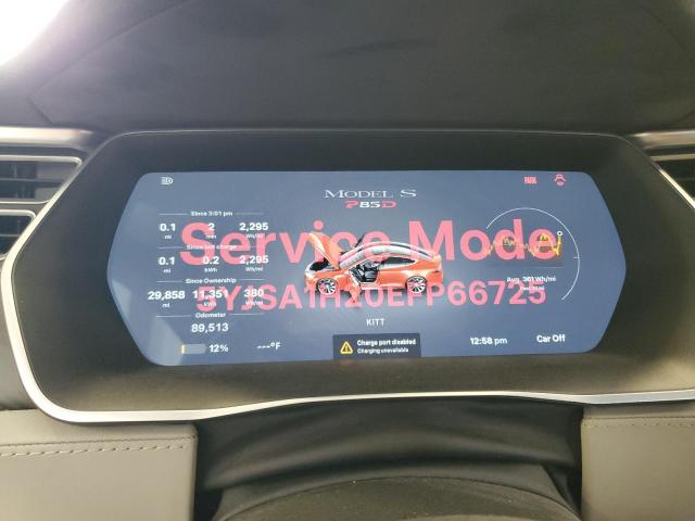 5YJSA1H20EFP66725 - 2014 TESLA MODEL S RED photo 9