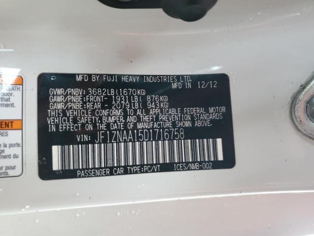 JF1ZNAA15D1716758 - 2013 TOYOTA SCION FR-S 白色 照片 12