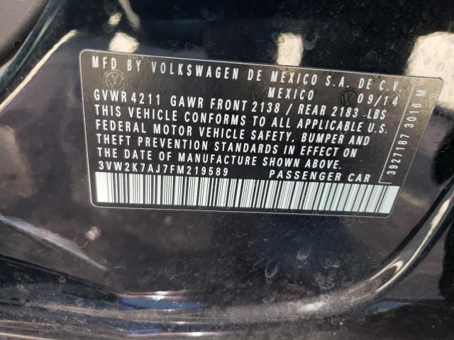 3VW2K7AJ7FM219589 - 2015 VOLKSWAGEN JETTA BASE 黑色 照片 13