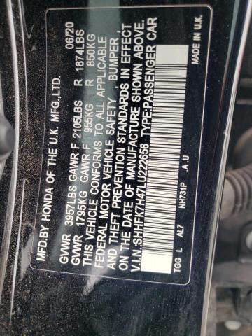 SHHFK7H47LU222656 - 2020 HONDA CIVIC SPORT 黑色 照片 13