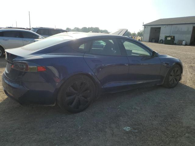 5YJSA1E52NF463590 - 2022 TESLA MODEL S Կապույտ լուսանկար 3