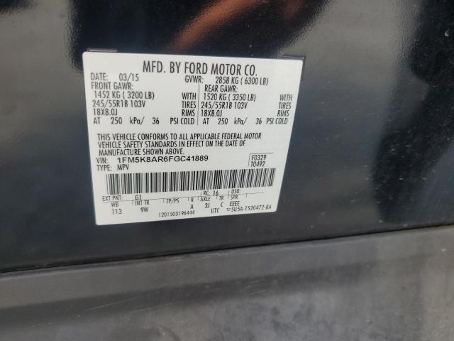 1FM5K8AR6FGC41889 - 2015 FORD EXPLORER POLICE INTERCEPTOR Schwarz Foto 12