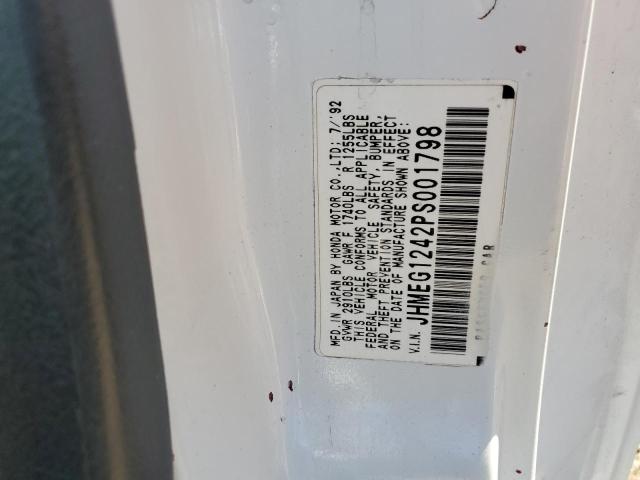 JHMEG1242PS001798 - 1993 HONDA CIVIC DEL SOL S WHITE photo 12