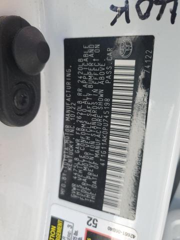 4T1G11AK0PU745198 - 2023 TOYOTA CAMRY SE NIGHT SHADE WHITE photo 12