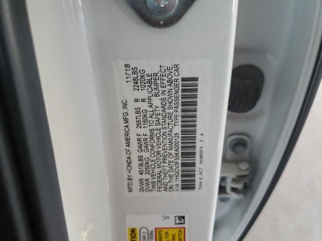 1HGCV3F55KA000125 - 2019 HONDA ACCORD HYBRID EXL WHITE photo 12