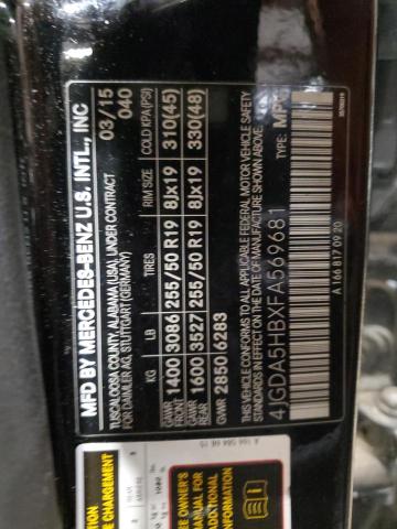 4JGDA5HBXFA569681 - 2015 MERCEDES-BENZ ML 350 4MATIC BLACK photo 13