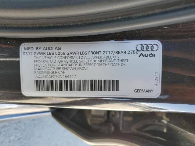 WAUHGAFC7CN154117 - 2012 AUDI A6 PRESTIGE გრაფიტი ფოტო 12