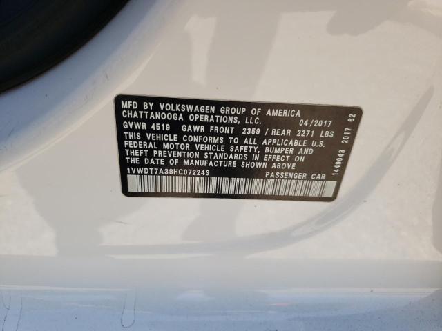 1VWDT7A38HC072243 - 2017 VOLKSWAGEN PASSAT R-LINE Ağ foto 13