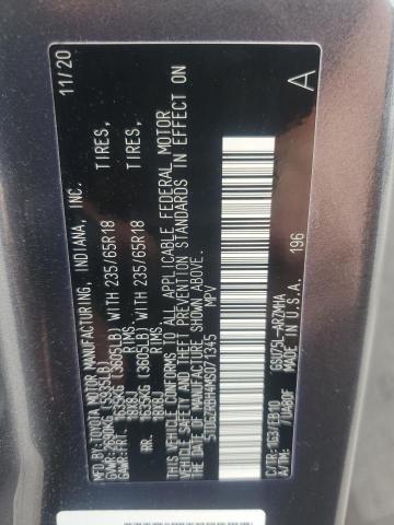 5TDGZRBH4MS071345 - 2021 TOYOTA HIGHLANDER XLE GRAY photo 13