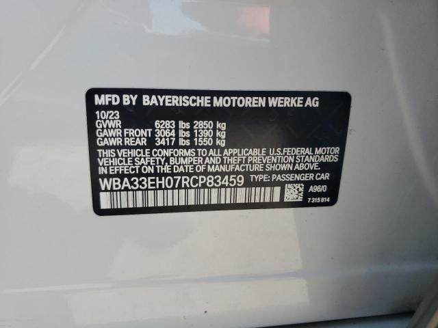 WBA33EH07RCP83459 - 2024 BMW 740 XI WHITE photo 12