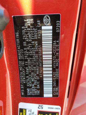 4T1G11AK5PU165851 - 2023 TOYOTA CAMRY SE NIGHT SHADE RED photo 12