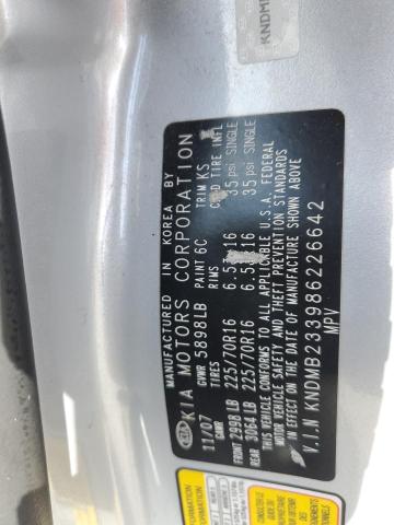 KNDMB233986226642 - 2008 KIA SEDONA EX SILVER photo 13