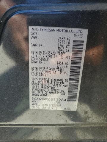 5N1AR2MN0DC651284 - 2013 NISSAN PATHFINDER S GRAY photo 13