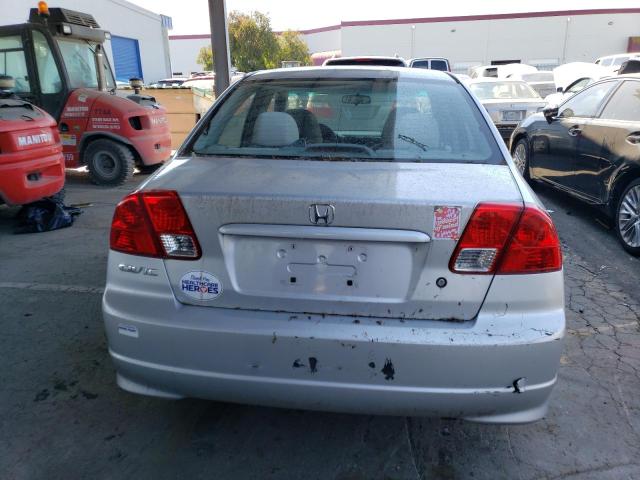 1HGES16335L029992 - 2005 HONDA CIVIC DX VP SILVER photo 6
