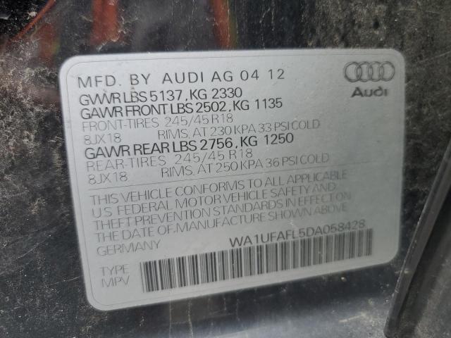 WA1UFAFL5DA058428 - 2013 AUDI A4 ALLROAD PREMIUM PLUS BLACK photo 12