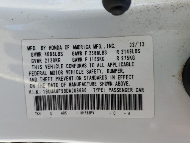 19UUA8F59DA009880 - 2013 ACURA TL TECH WHITE photo 12