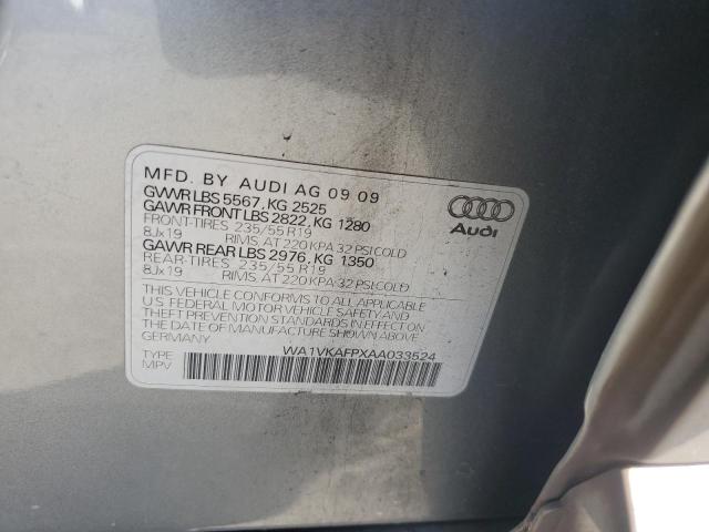 WA1VKAFPXAA033524 - 2010 AUDI Q5 PRESTIGE CHARCOAL photo 13