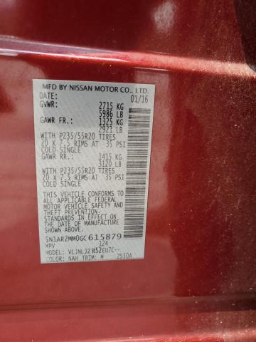 5N1AR2MM0GC615879 - 2016 NISSAN PATHFINDER S BURGUNDY photo 13