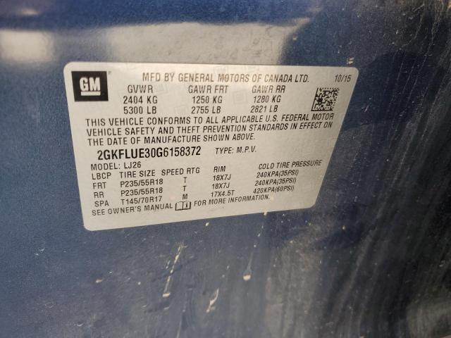 2GKFLUE30G6158372 - 2016 GMC TERRAIN SLT BLUE photo 13