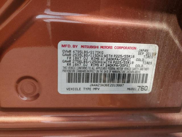 JA4AZ3A36EZ013997 - 2014 MITSUBISHI OUTLANDER SE ORANGE photo 13