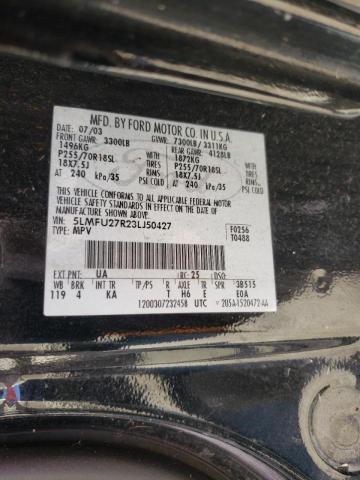 5LMFU27R23LJ50427 - 2003 LINCOLN NAVIGATOR 黑色 照片 10