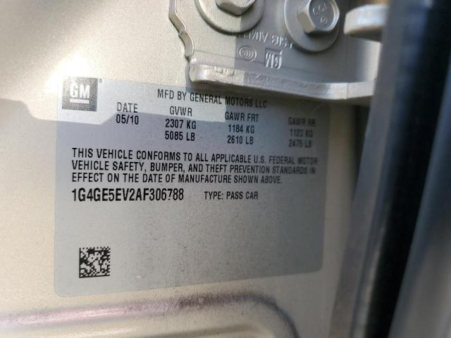 1G4GE5EV2AF306788 - 2010 BUICK LACROSSE CXS Ոսկեգույն լուսանկար 13