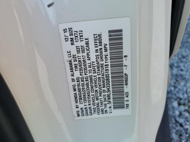 5FNRL5H33GB051918 - 2016 HONDA ODYSSEY SE WHITE photo 13