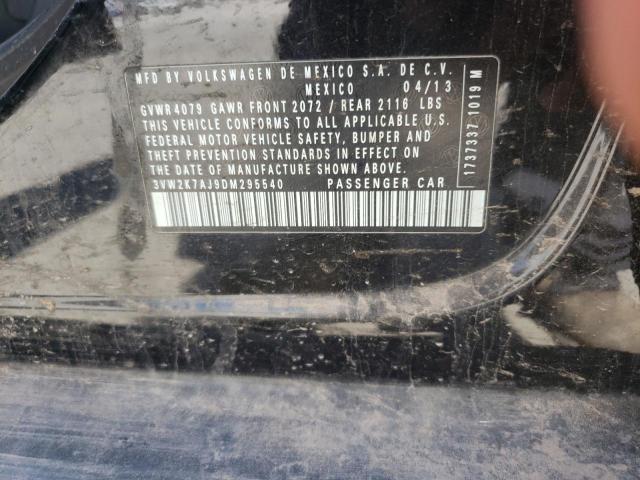 3VW2K7AJ9DM295540 - 2013 VOLKSWAGEN JETTA BASE 黑色 照片 12