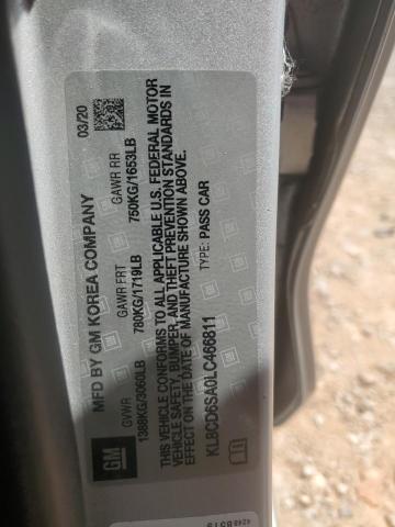 KL8CD6SA0LC466811 - 2020 CHEVROLET SPARK 1LT SILVER photo 12