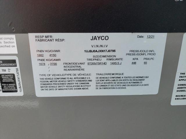 1UJBJ0AJXN17J0795 - 2022 JAYCO TRVL TRL TWO TONE photo 10