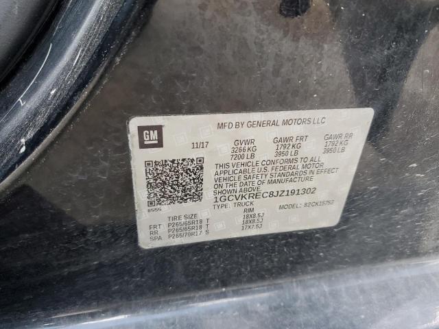 1GCVKREC8JZ191302 - 2018 CHEVROLET SILVERADO K1500 LT 黑色 照片 12