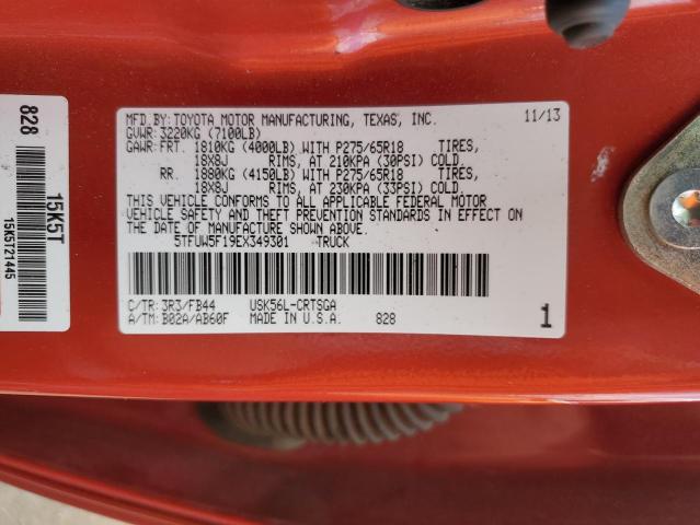 5TFUW5F19EX349301 - 2014 TOYOTA TUNDRA DOUBLE CAB SR/SR5 MAROON photo 12