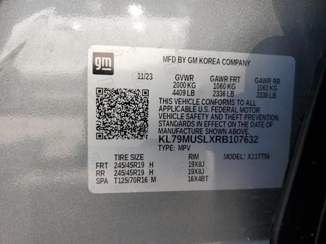 KL79MUSLXRB107632 - 2024 CHEVROLET TRAILBLAZE RS GRAY photo 14