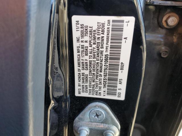 1HGES16375L010605 - 2005 HONDA CIVIC DX VP Schwarz Foto 12