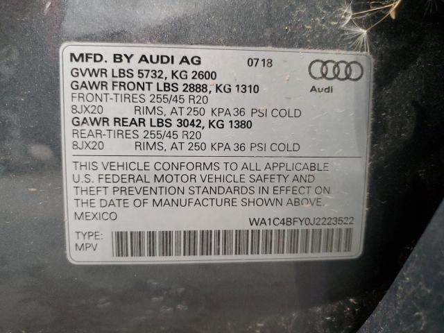 WA1C4BFY0J2223522 - 2018 AUDI SQ5 PRESTIGE Boz foto 13